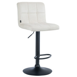 Tabouret de bar Pérou en velours crème