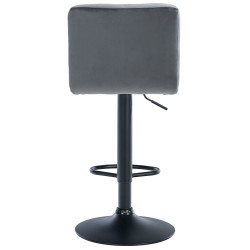 Tabouret de bar Pérou en velours gris foncé