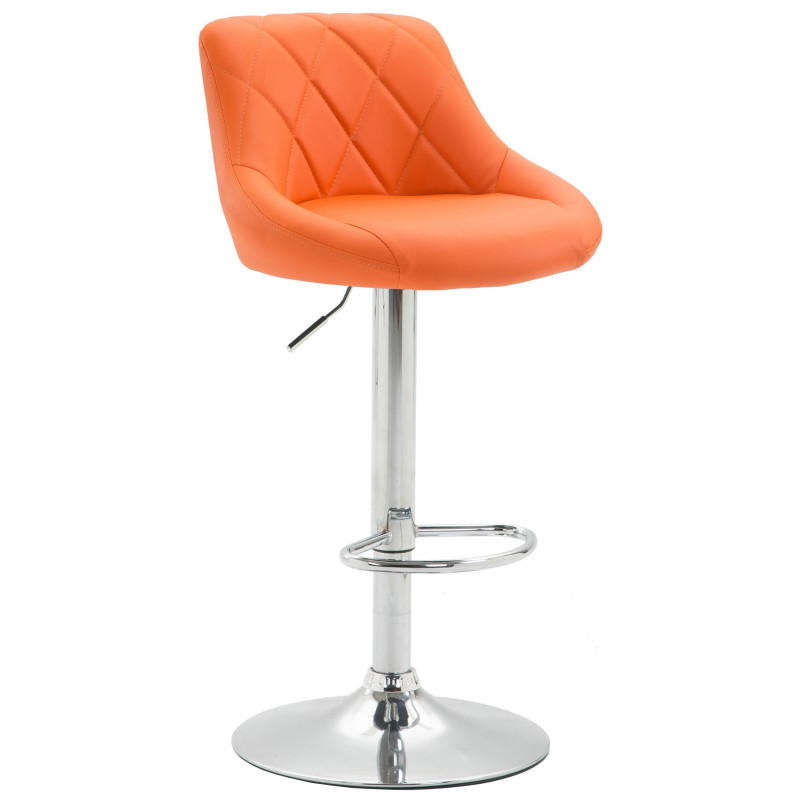 Tabouret de bar Lazio similicuir chrome orange