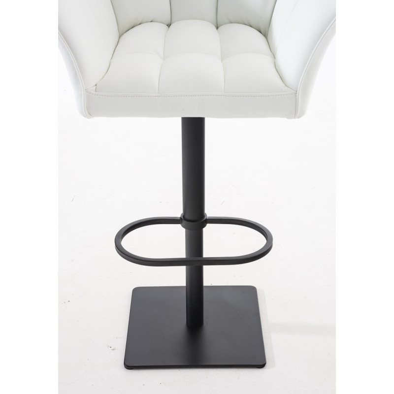 Ensemble de 2 tabourets de bar Damaso en similicuir noir blanc