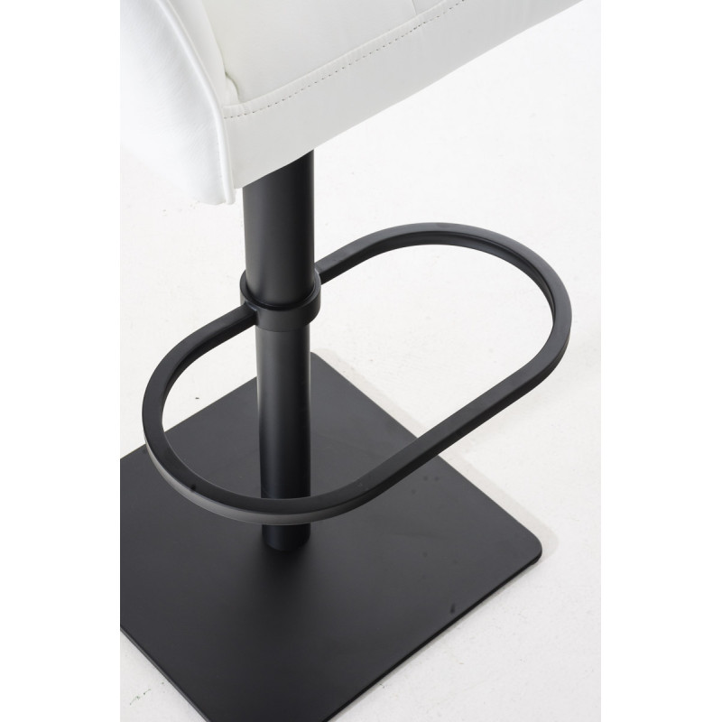 Ensemble de 2 tabourets de bar Damaso en similicuir noir blanc