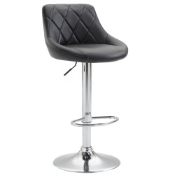 Tabouret de bar Lazio similicuir chrome noir