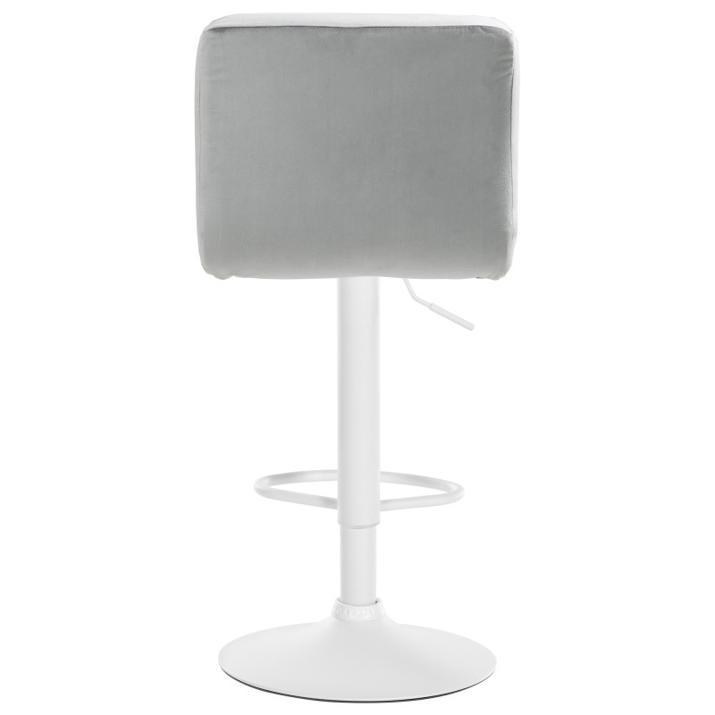 Tabouret de bar en velours du Pérou gris