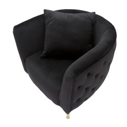 Sillón Bucarest Negro – Elegancia sombría con encanto atemporal (76×74×71 cm)
