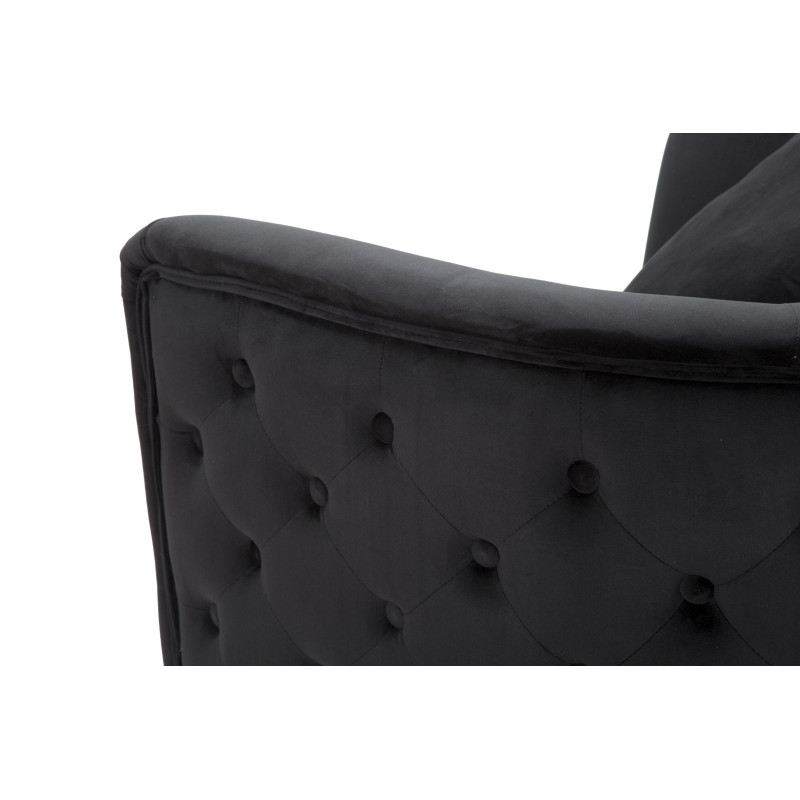 Sillón Bucarest Negro – Elegancia sombría con encanto atemporal (76×74×71 cm)
