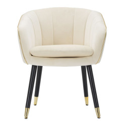 Sillón París Crema/Oro – La elegancia parisina realzada por el oro (62×58×78 cm)
