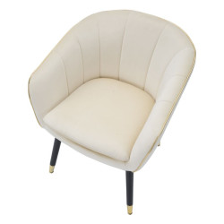 Sillón París Crema/Oro – La elegancia parisina realzada por el oro (62×58×78 cm)

