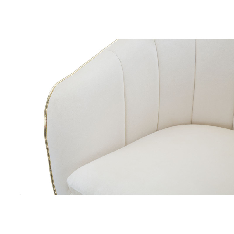 Sillón París Crema/Oro – La elegancia parisina realzada por el oro (62×58×78 cm)
