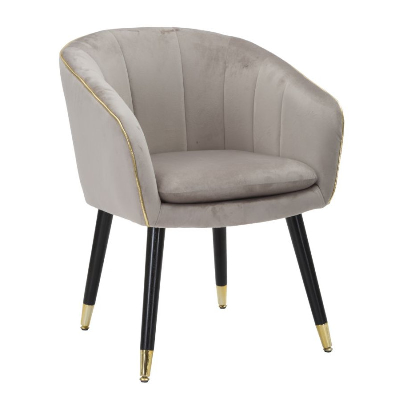 Cadeira Paris Cinza/Dourado – Contraste subtil para uma elegância urbana (62×58×78 cm)