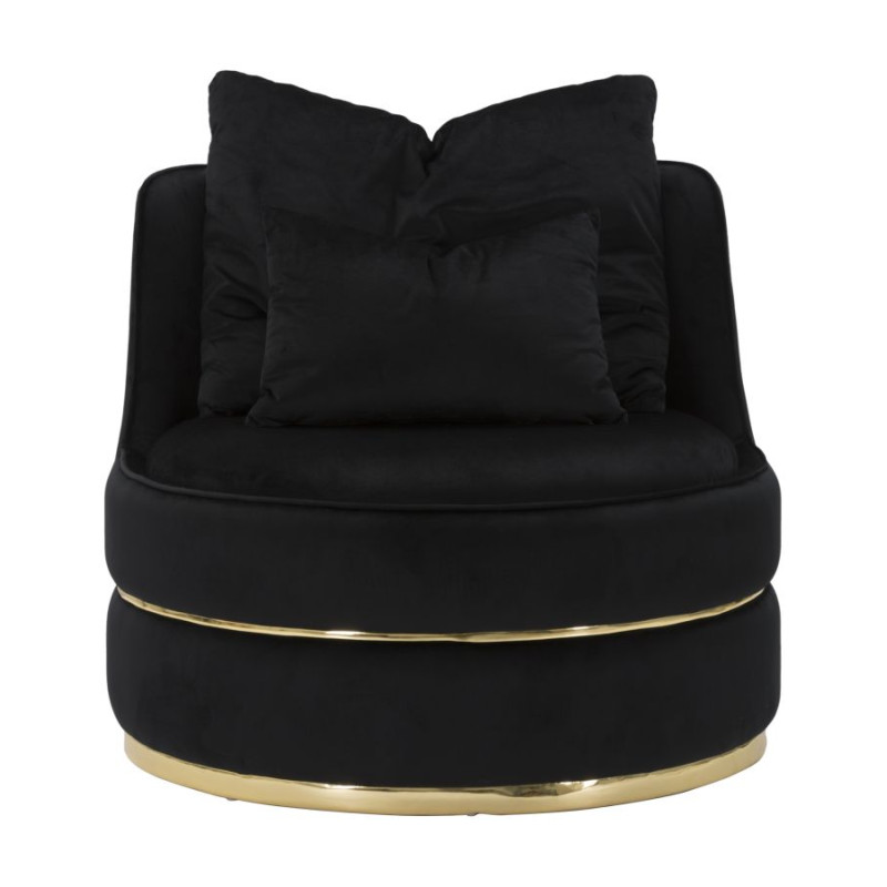 Poltrona Paris Space Nero/Oro – Prestigio assoluto in nero e oro (Ø 84×72 cm)
