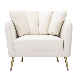Cadeira Kiev Creme – Elegância discreta com linhas elegantes (88×77×74 cm)
