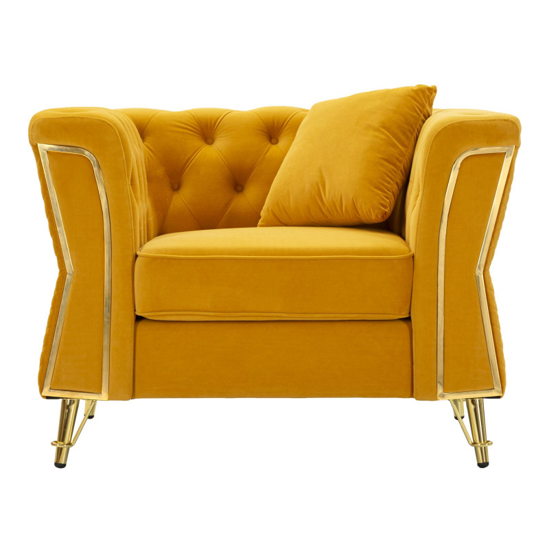 Fauteuil Emy Moutarde – Audace solaire et confort raffiné (104×83×76 cm)
