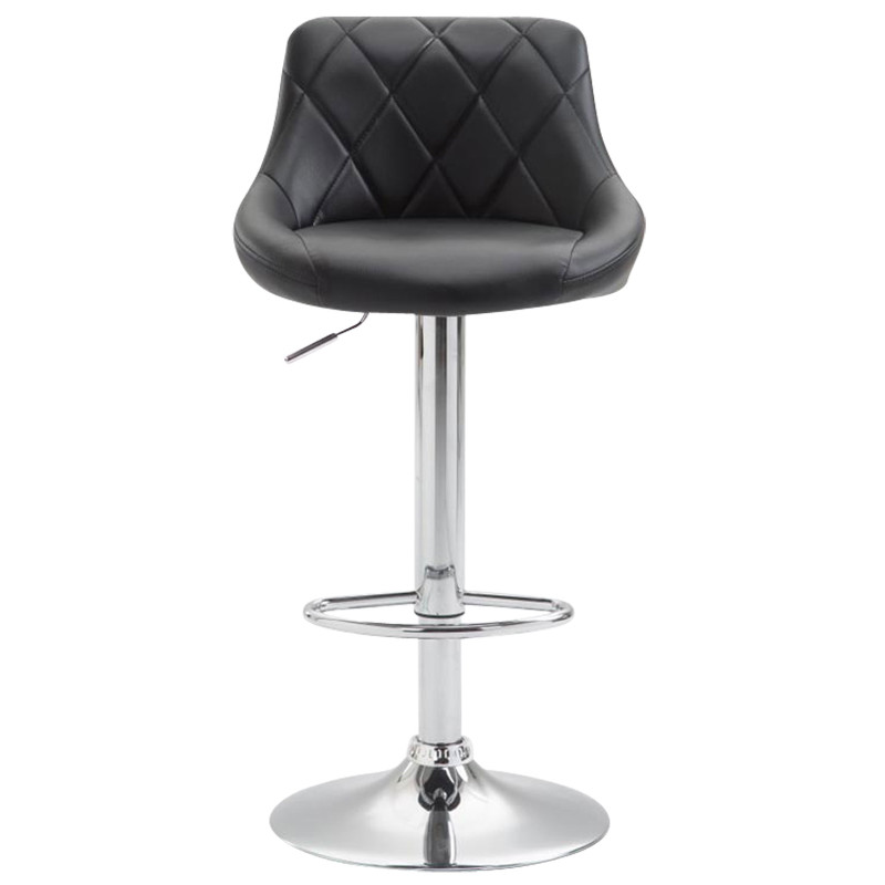 Tabouret de bar Lazio similicuir chrome noir