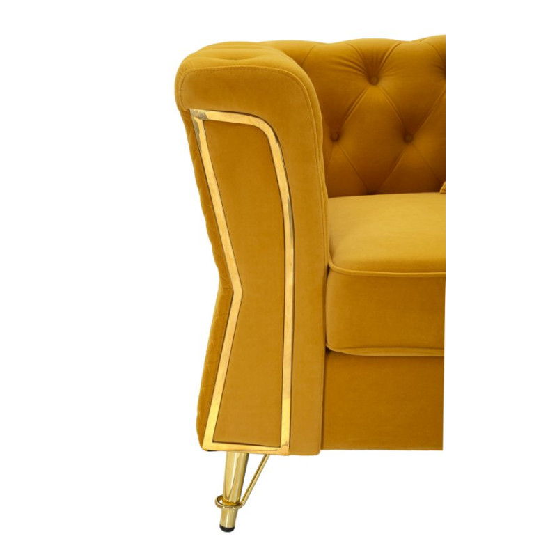 Fauteuil Emy Moutarde – Audace solaire et confort raffiné (104×83×76 cm)
