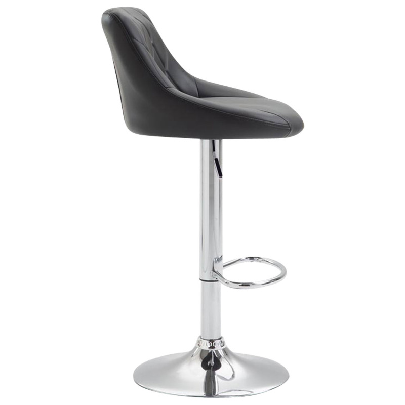 Tabouret de bar Lazio similicuir chrome noir