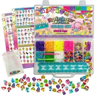 Bandai - Rainbow Loom Combo Set – Fabrication de bracelets - Métier a tisser avec 2300 élastiques – Charms et Perles - ? CD00102