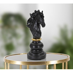 CHEVAL NOIR ET OR CM 14X11X27