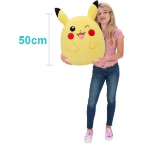 Peluche - BANDAI - Pokémon - Squishmallows 50 cm - Pikachu - Grande peluche ultra-douce - Licence officielle Pokémon