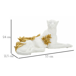 LÉOPARD BLANC/OR CM 53X21,5X24