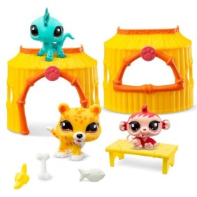 BANDAI - Littlest Pet Shop - Pack Tiki Jungle - 3 animaux et accessoires - BF00515