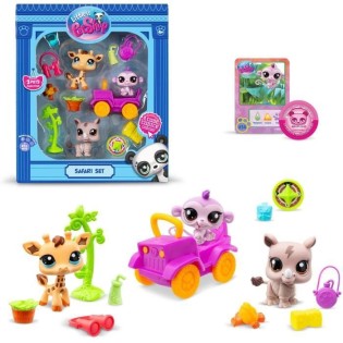 BANDAI - Littlest Pet Shop - Pack Safari - 3 animaux et accessoires - BF00524