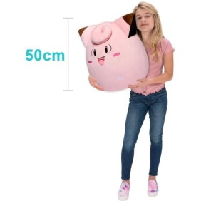 Peluche - BANDAI - Pokémon - Squishmallows 50 cm - Mélofée (Clefairy) - Grande peluche ultra-douce - Licence officielle Pokémon