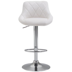 Tabouret de bar Lazio similicuir chromé blanc