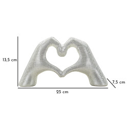 MAINS AMOUREUSES ARGENTÉES CM 25X7,5X13,5