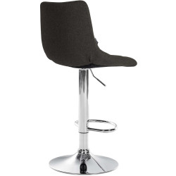Tabouret de bar Jerry tissu chromé gris foncé
