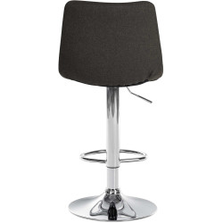 Tabouret de bar Jerry tissu chromé gris foncé