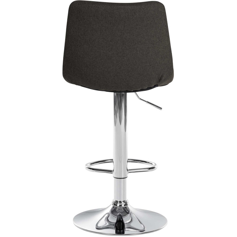 Tabouret de bar Jerry tissu chromé gris foncé