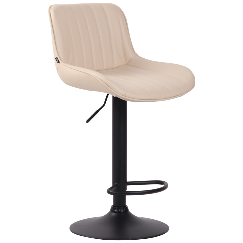 Lot de 2 tabourets de bar Lentini, simili cuir noir