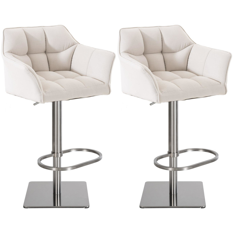 2er Set Barhocker Damaso Stoff edelstahl