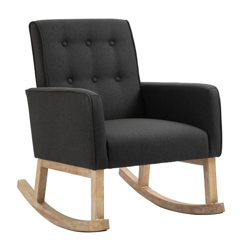 Fauteuil à bascule Dream en tissu gris foncé