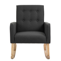 Fauteuil à bascule Dream en tissu gris foncé