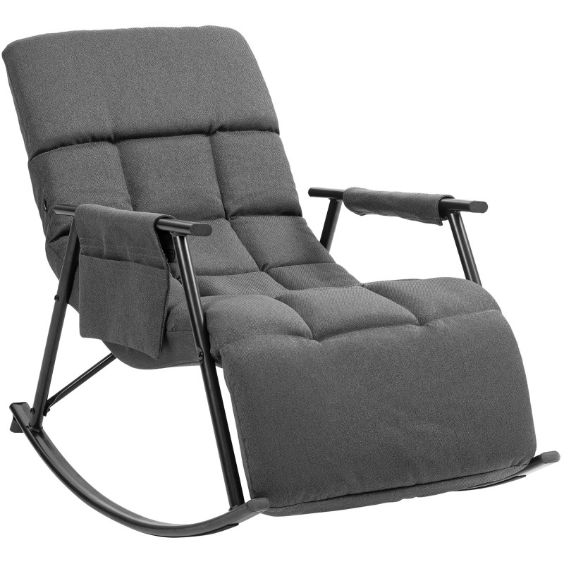 Chaise à bascule en tissu Cathy gris foncé