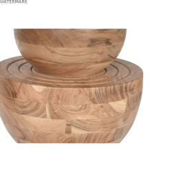 Table de Salle à Manger Home ESPRIT Marron Naturel Acacia 115 x 115 x 76 cm