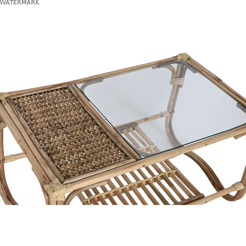 Table Basse Home ESPRIT Naturel Bambou Rotin 76 x 46 x 40 cm