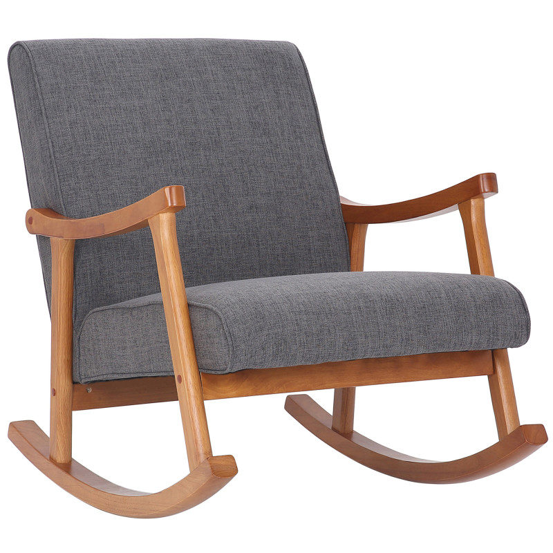 Fauteuil à bascule Morelia en tissu noyer gris clair