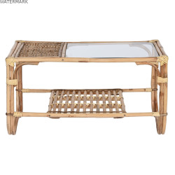 Table Basse Home ESPRIT Naturel Bambou Rotin 76 x 46 x 40 cm