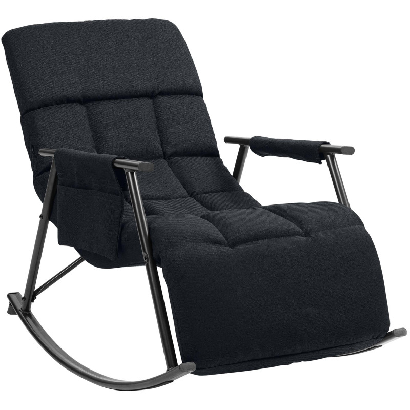 Chaise à bascule en tissu Cathy noir