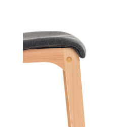 Set 2 sgabelli Hover in tessuto telaio natura grigio scuro