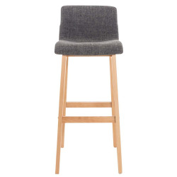 Ensemble de 2 tabourets de bar Hoover en tissu Natura gris clair