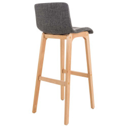 Lot de 2 tabourets de bar Hoover tissu Natura gris clair