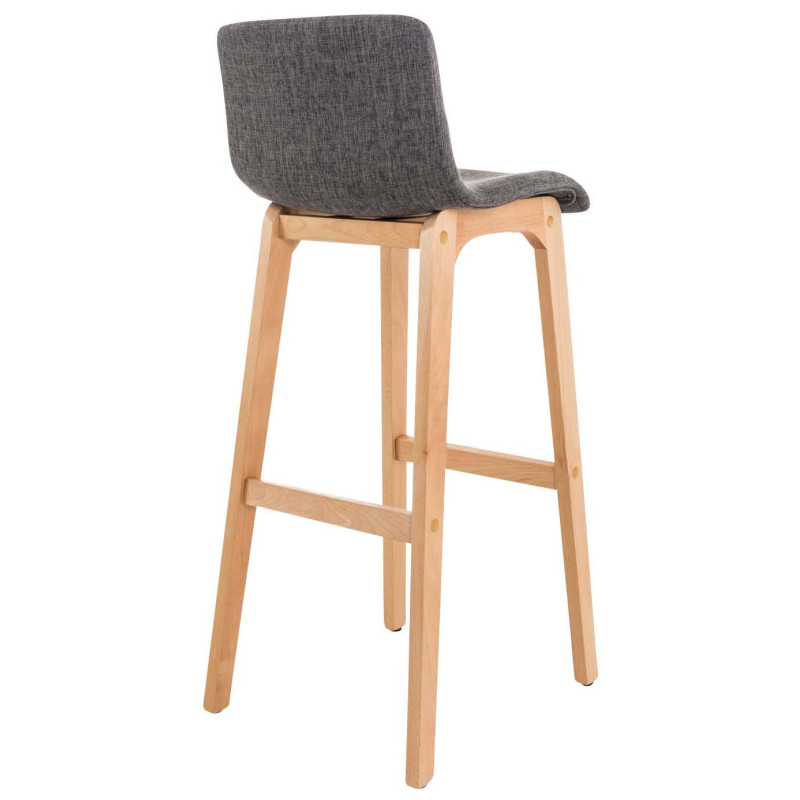 Ensemble de 2 tabourets de bar Hoover en tissu Natura gris clair