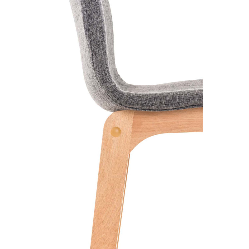 Set 2 sgabelli Hover in tessuto telaio natura grigio chiaro