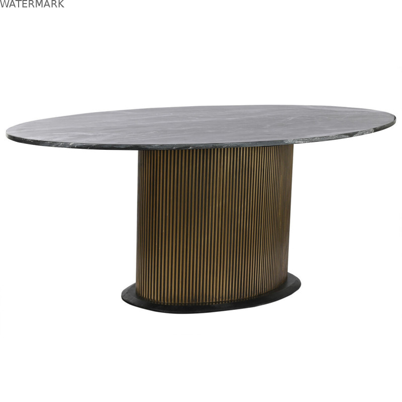 Table de Salle à Manger Home ESPRIT Noir Doré Laiton Marbre 200 x 110 x 76 cm Table de Salle à Manger Home ESPRIT Noir Doré Laiton Marbre 200 x 110 x 76 cm