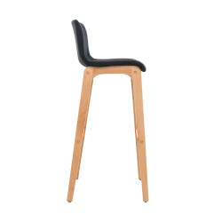 Lot de 2 tabourets de bar Hoover tissu Natura noir