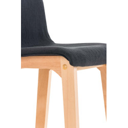 Ensemble de 2 tabourets de bar Hoover en tissu Natura noir