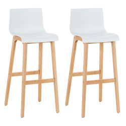 Lot de 2 tabourets de bar Hoover Natura blanc
